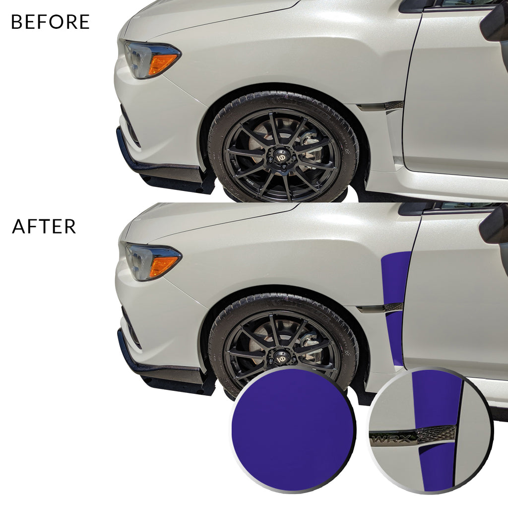 Front Fender Upper Lower Trim Vinyl Decal Overlay Wrap Inserts Sticker Compatible with and Fits WRX STi 2015-2019