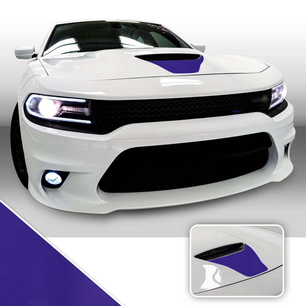 Front Hood Scoop Vinyl Wrap Decal Kit Compatible with and fits Charger Scat Pack 2015-2020