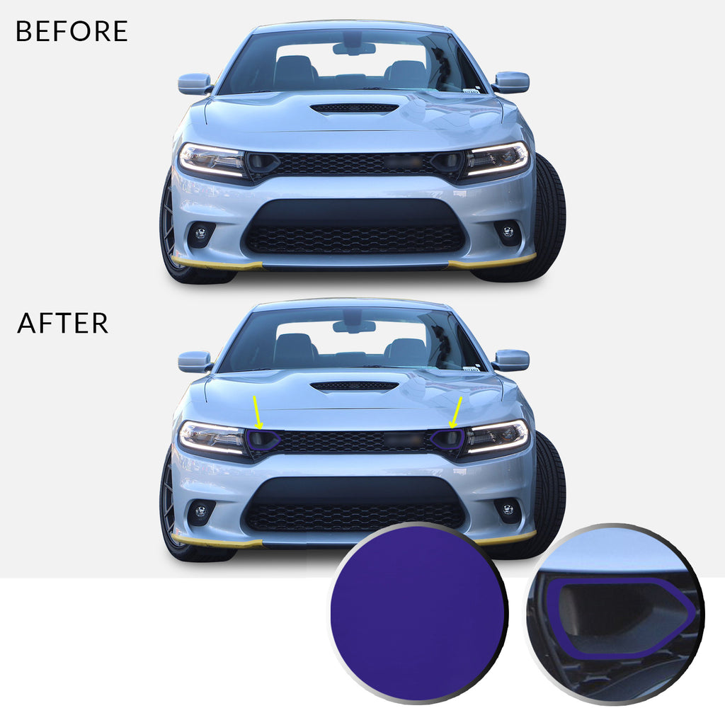 Front Bumper Upper Grille Bezel Overlay Wrap Vinyl Decal Compatible with and Fits Charger Scat Pack 2019