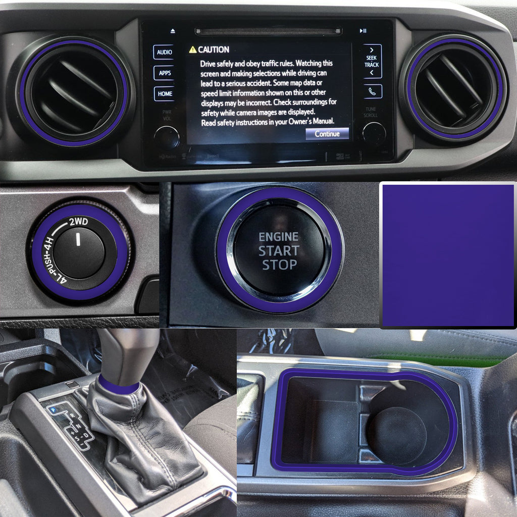 Dashboard Interior Trim Vinyl Overlay Decal Compatible with Tacoma 2016, 2017, 2018, 2019, 2020