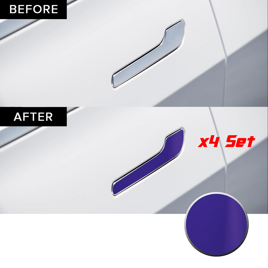 Door Handle Chrome Delete Precut Vinyl Wrap Overlay Kit Compatible with and Fits Tesla Model 3 2017-2020