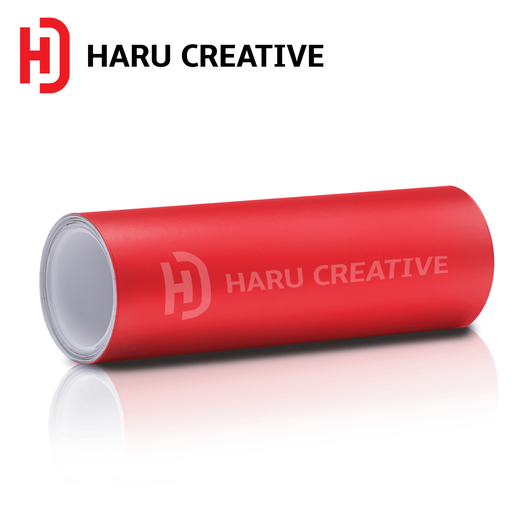 Red Matte Vinyl Wrap - Adhesive Decal Film Sheet Roll - Haru Creative Matte