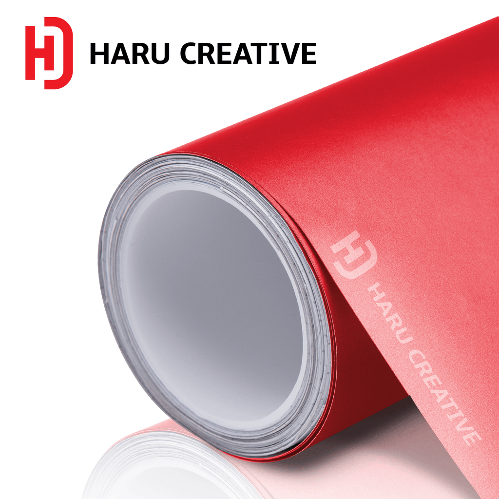 Red Matte Vinyl Wrap - Adhesive Decal Film Sheet Roll - Haru Creative Matte