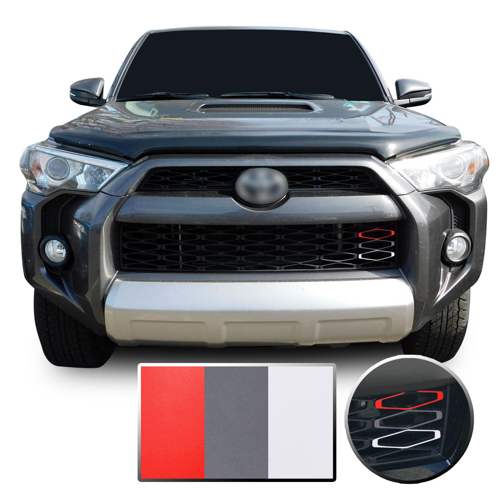 Front Grille 3 Color Vinyl Wrap Decal Overlay Compatible with Toyota 4Runner 2014-2020