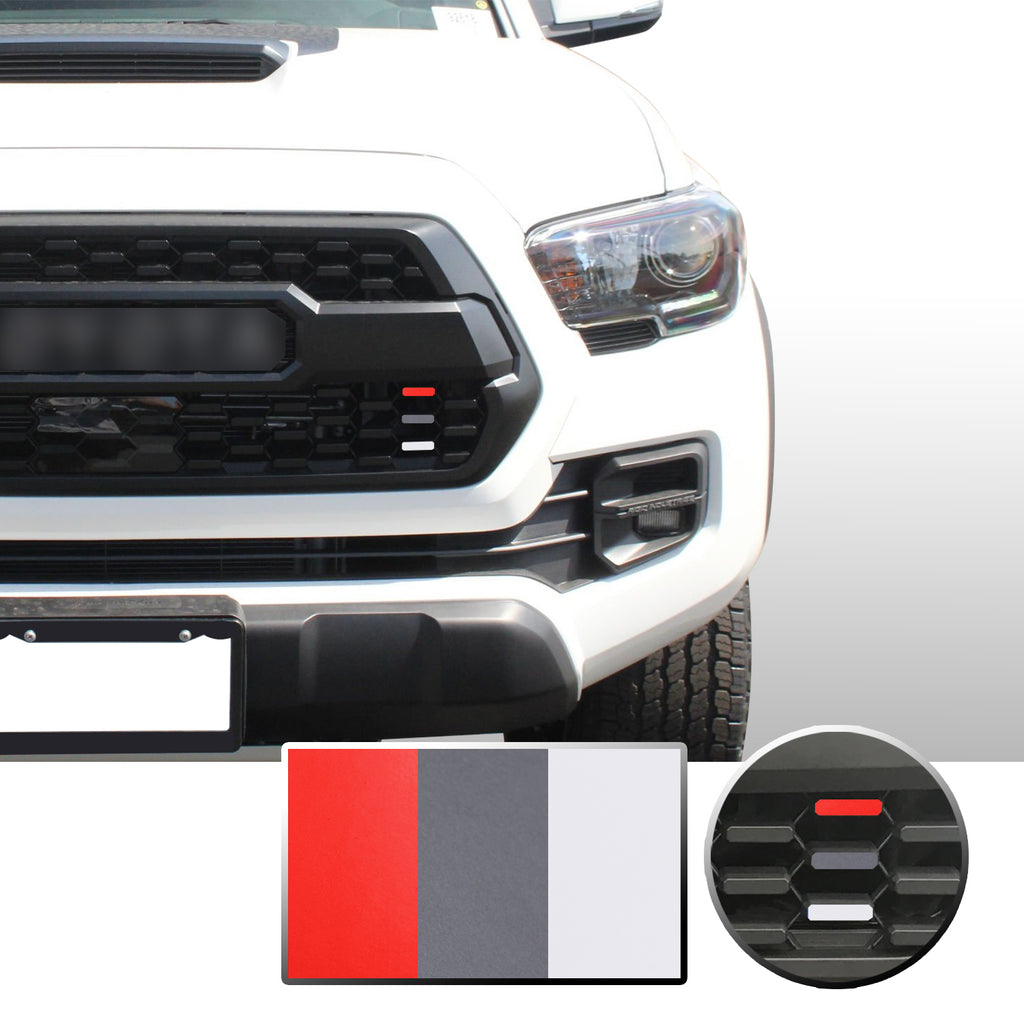 Front Grille 3 Color Vinyl Wrap Decal Compatible with Tacoma TRD Pro 2016-2020