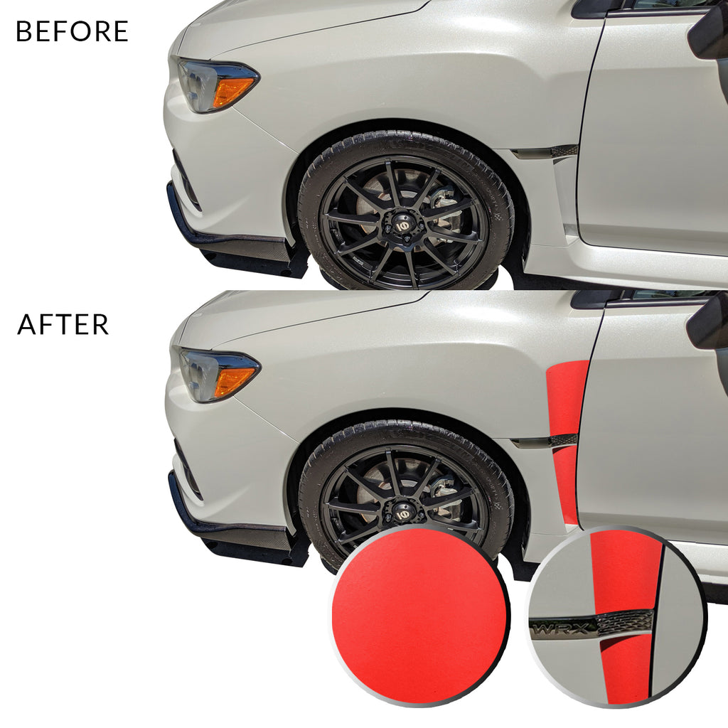 Front Fender Upper Lower Trim Vinyl Decal Overlay Wrap Inserts Sticker Compatible with and Fits WRX STi 2015-2019