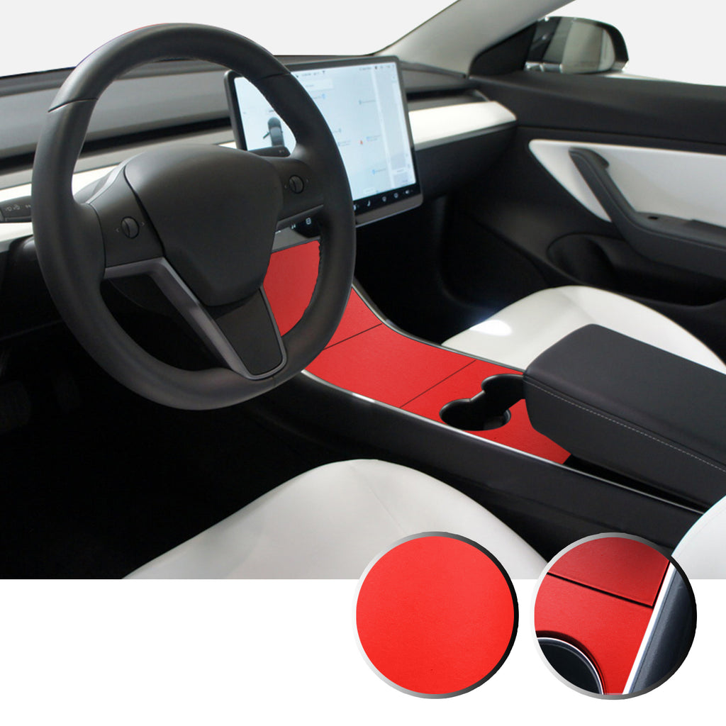 Center Console Vinyl Decal Overlay Trim Wrap Compatible with and Fits Model 3 2017-2020
