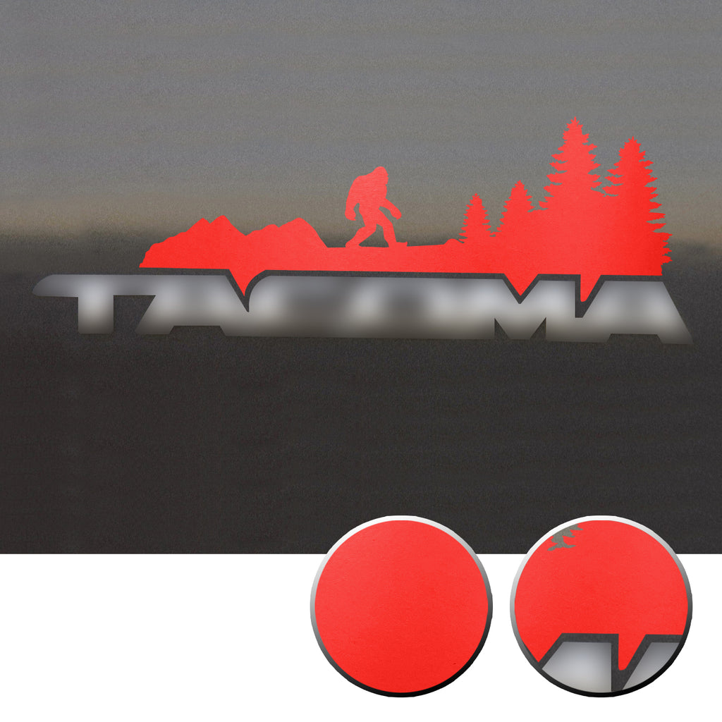 2x Door Badge Emblem Bigfoot Vinyl Decals Overlay Compatible with Toyota Tacoma 2005-2015