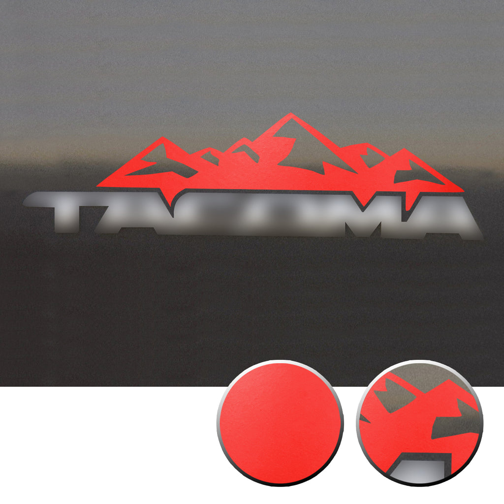 2x Door Badge Emblem Mountain Vinyl Decals Overlay Compatible with Toyota Tacoma 2016-2020