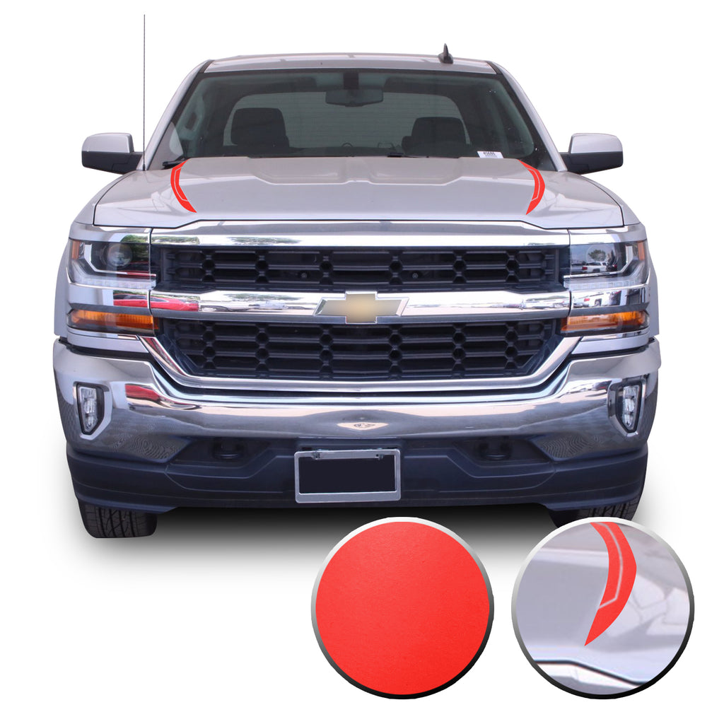 Hood Spears Graphic Overlay Vinyl Decal Wrap Line Cut Compatible with Silverado 1500 2016-2018