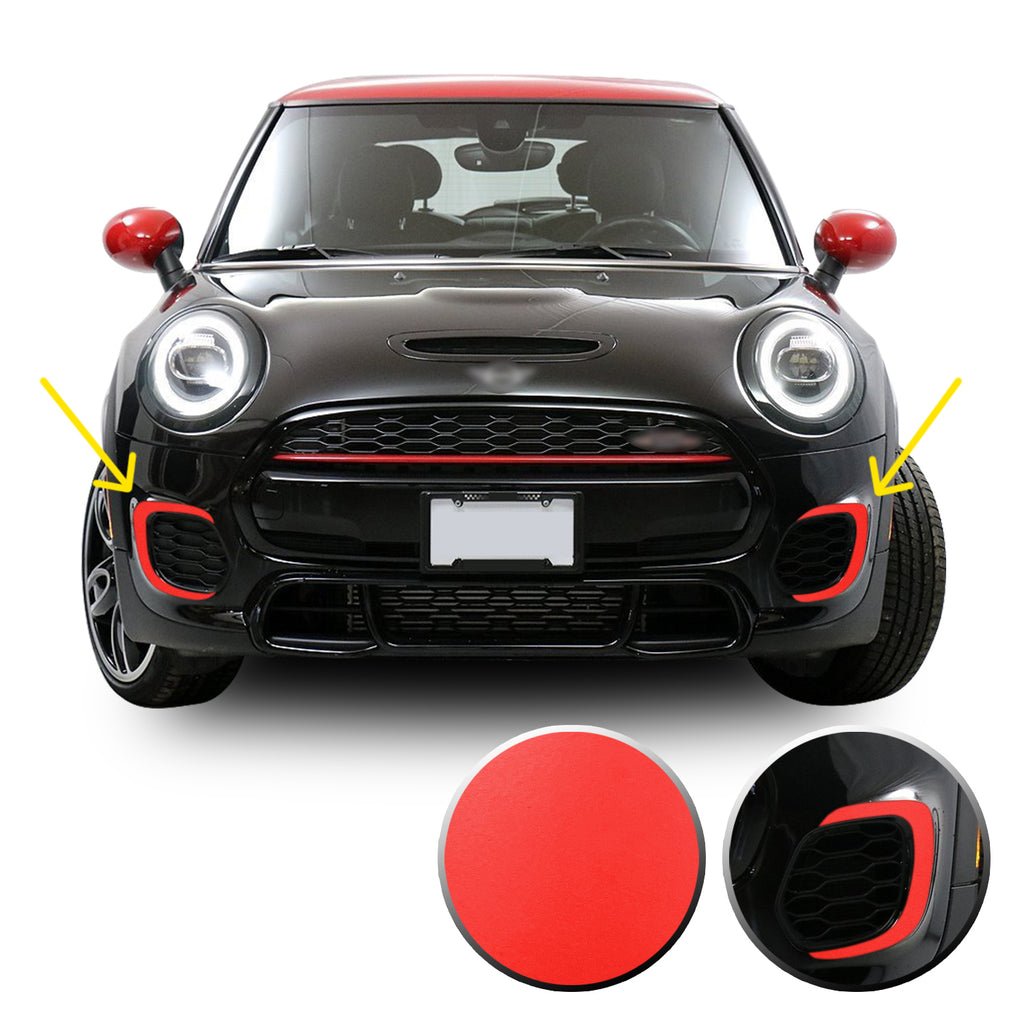 Front Bumper Bezel Accent Vinyl Decal Overlay Wrap Compatible with John Cooper Works F56 F57 F55 Mini 2015-2020