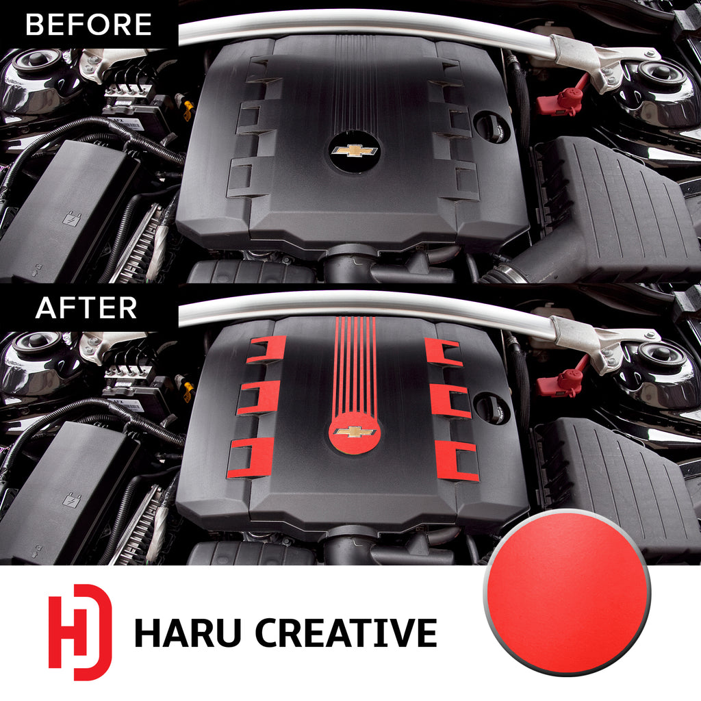 Engine V6 Cover Vinyl Decal Overlay Trim Wrap Compatible with & Fits Camaro RS 2010-2015