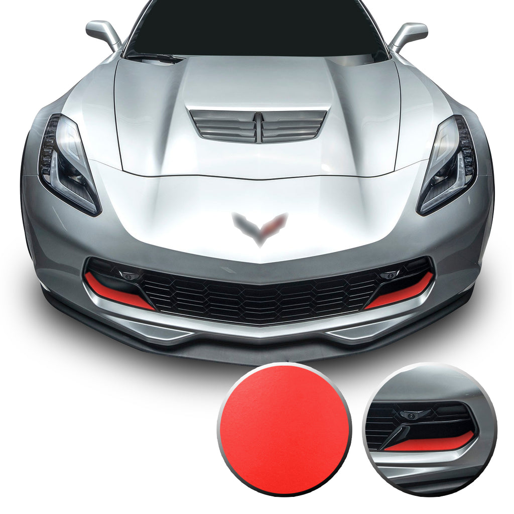 Front Grille Brake Scoop Accent Vinyl Decal Overlay Wrap Compatible with Corvette C7 Z06 Grand Sport 2014-2019