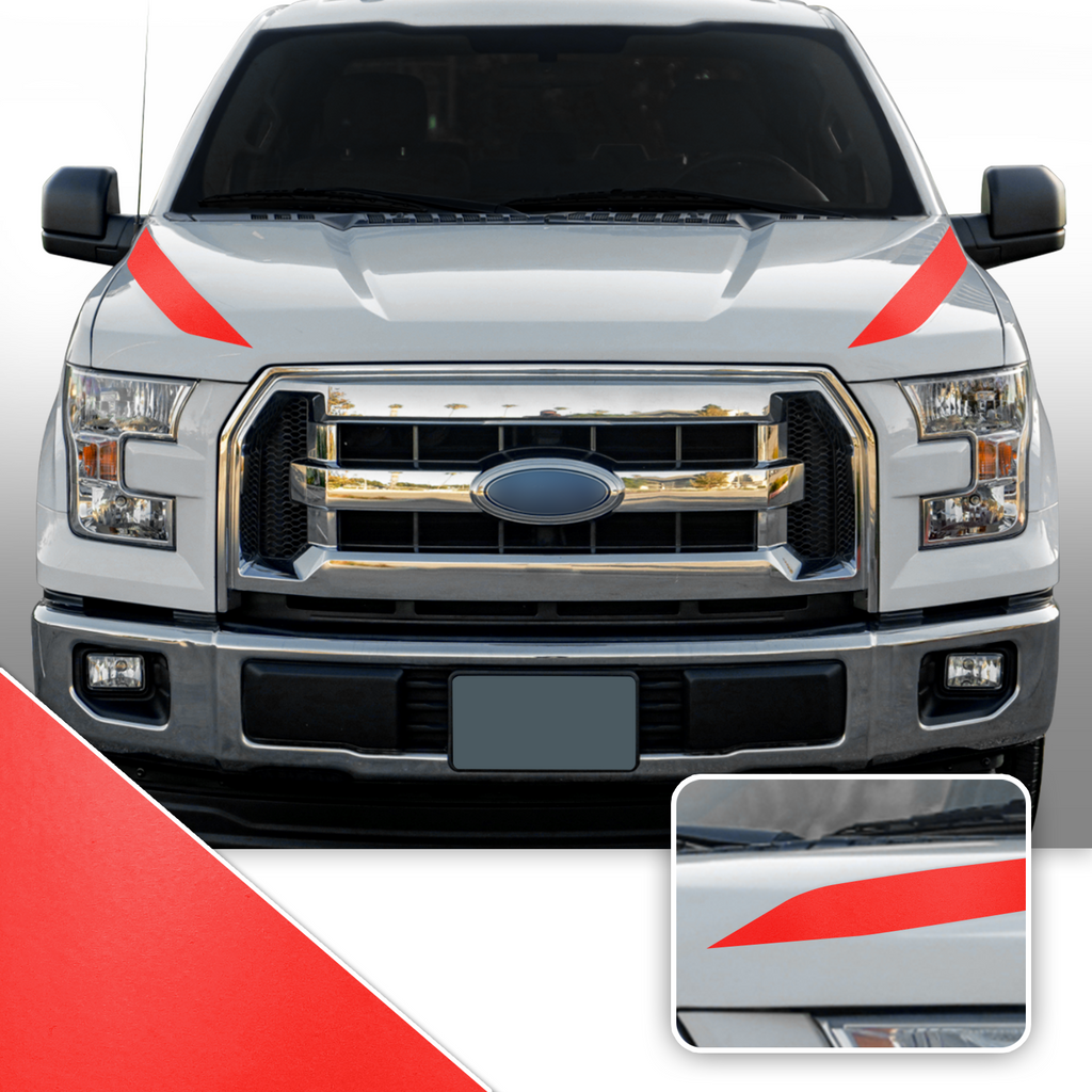 Outer Hood Spears Overlay Decal Trim Compatible with and Fits F150 + Raptor 2015-2020