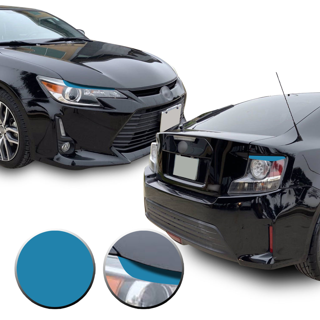 Headlight & Tail Light Eyelid Eyebrow Overlay Vinyl Decal Compatible with Scion tC 2014-2016