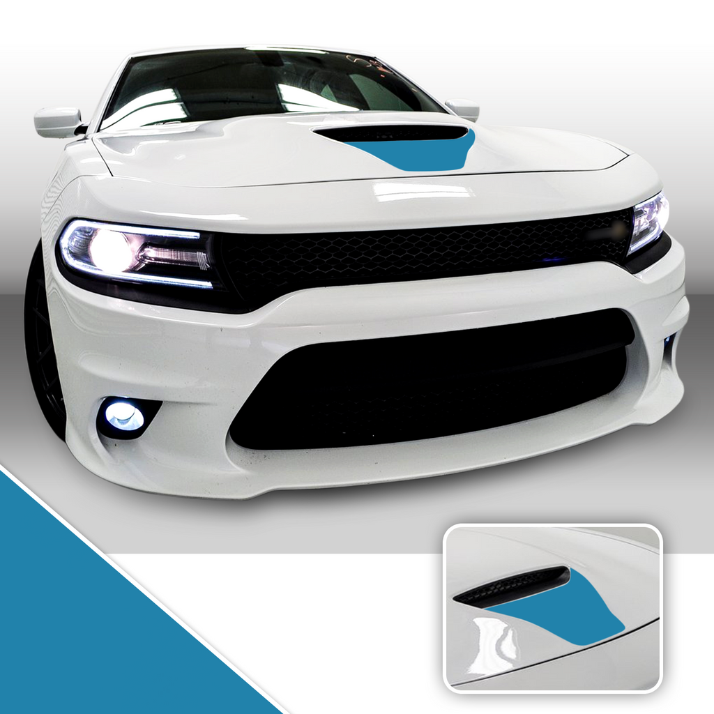 Front Hood Scoop Vinyl Wrap Decal Kit Compatible with and fits Charger Scat Pack 2015-2020
