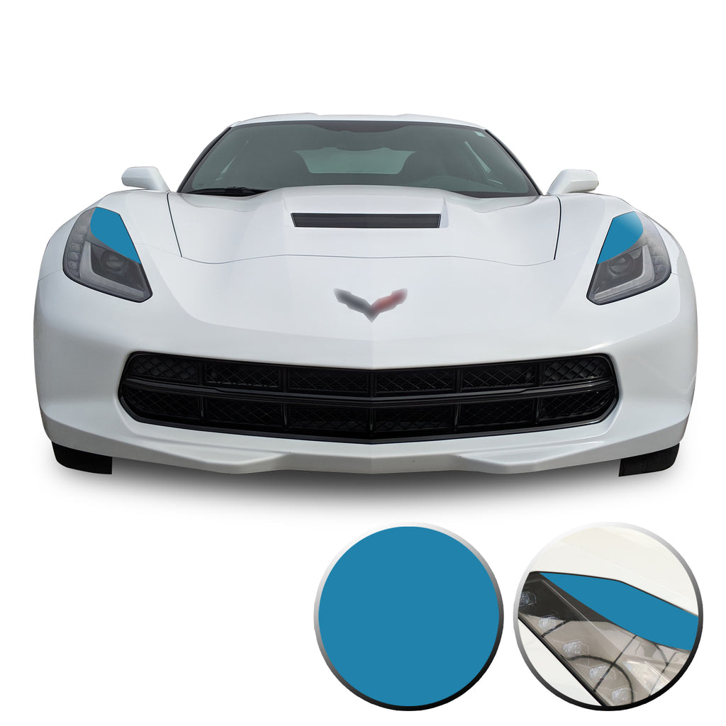 Headlight Eyelids Vinyl Decal Overlay Wrap Compatible with Corvette C7 2014-2019