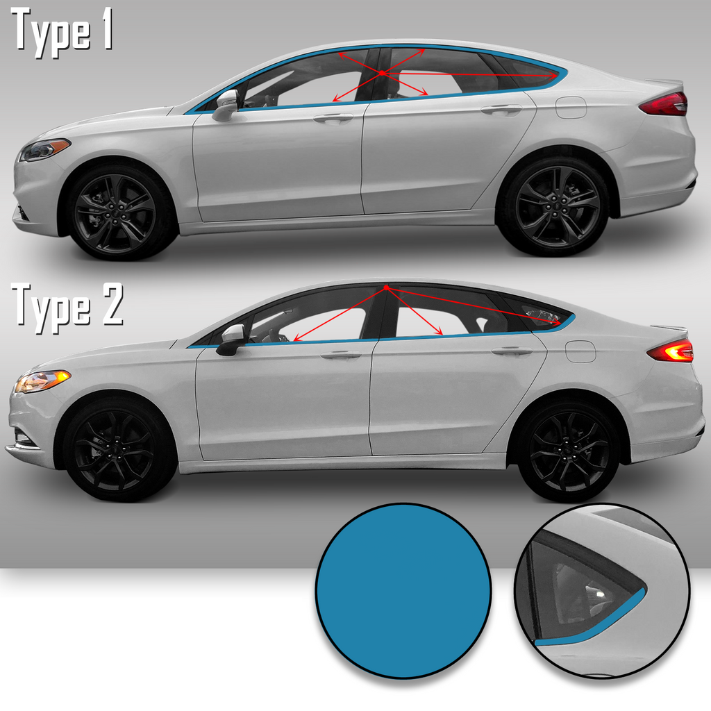Window Trim Chrome Delete Precut Vinyl Wrap Overlay Kit Compatible with and Fits Fusion 2013-2019