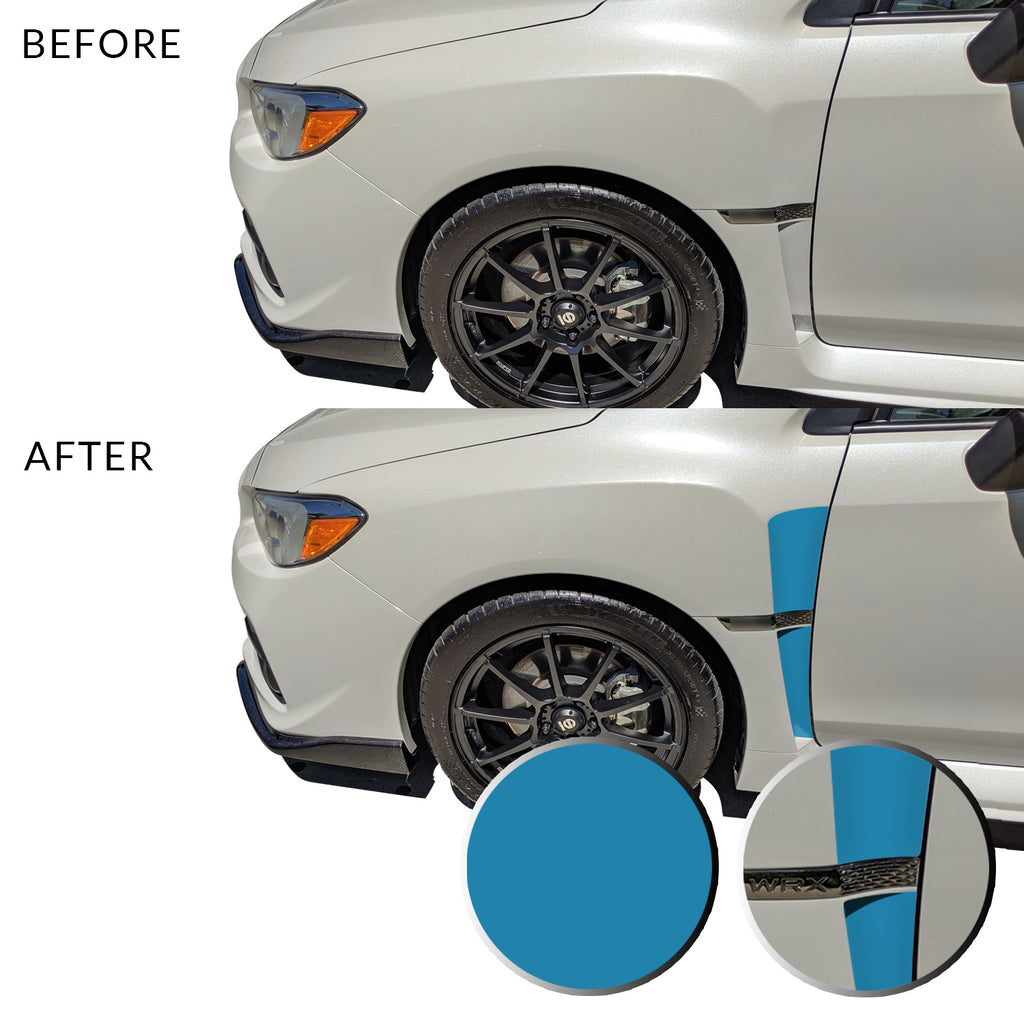 Front Fender Upper Lower Trim Vinyl Decal Overlay Wrap Inserts Sticker Compatible with and Fits WRX STi 2015-2019