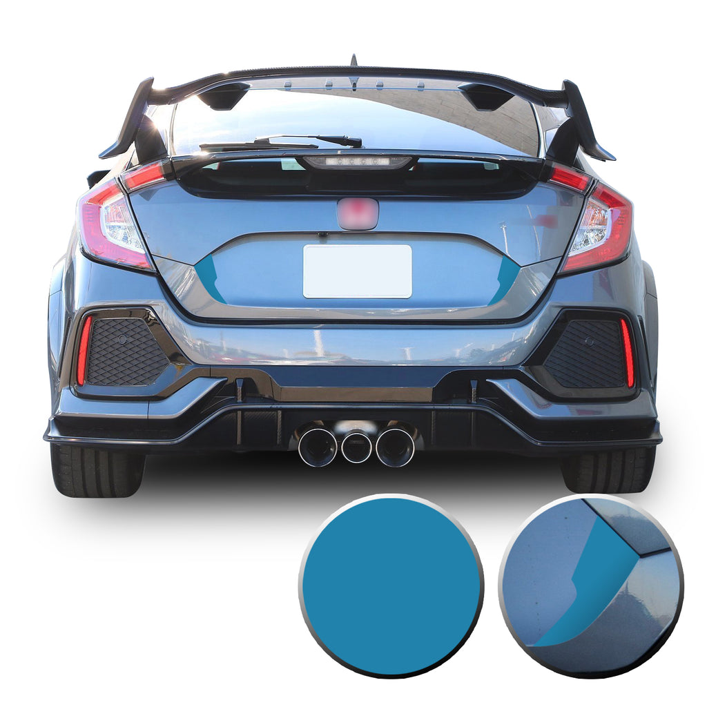 Trunk Fangs Accent Vinyl Decal Overlay Wrap Compatible with Honda Civic Sedan Hatchback 2016-2020