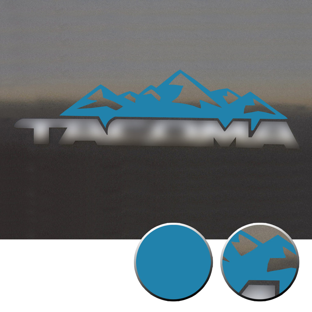 2x Door Badge Emblem Mountain Vinyl Decals Overlay Compatible with Toyota Tacoma 2016-2020