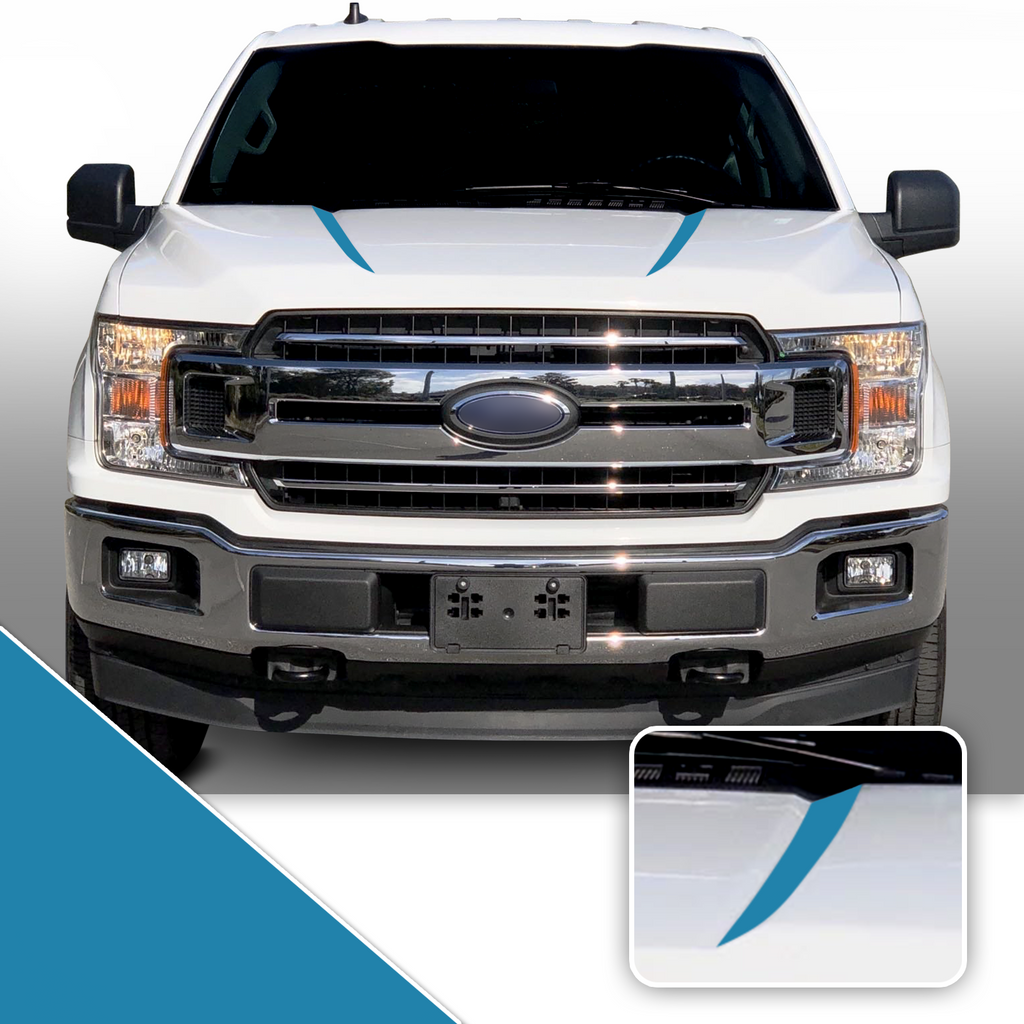 Inner Hood Spears Overlay Decal Trim Compatible with and Fits F150 + Raptor 2015-2020