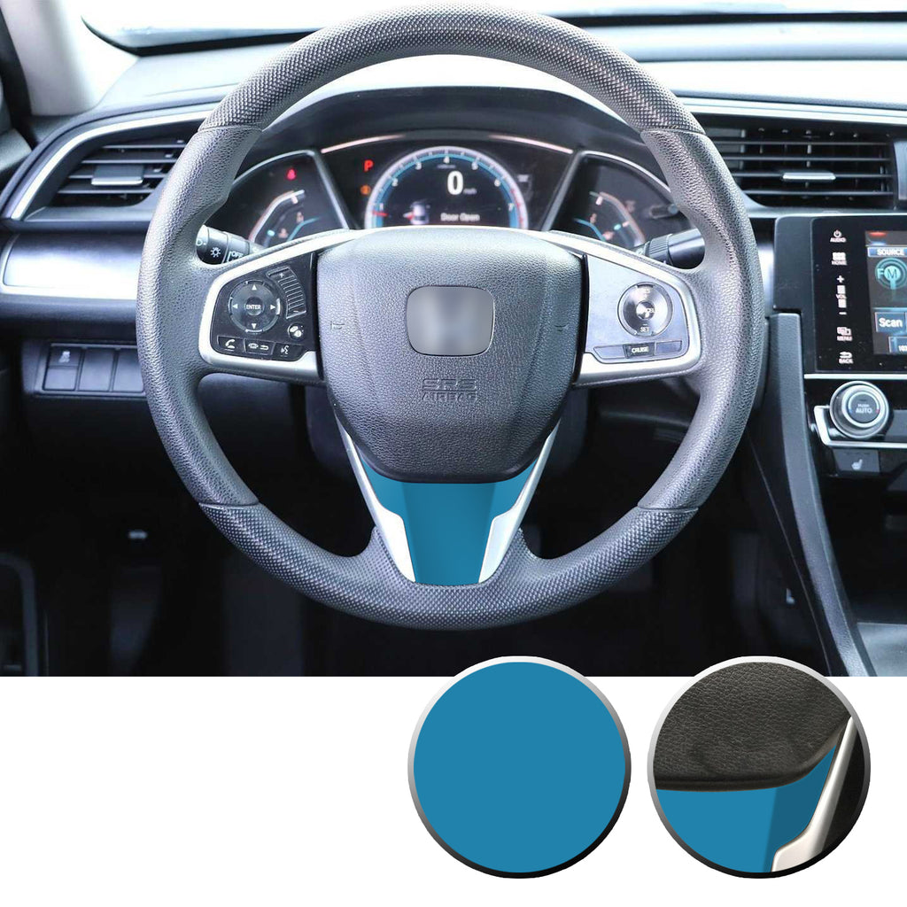 Steering Wheel Bottom Section Trim Vinyl Decal Overlay Accent Compatible with Honda Civic 2016-2020
