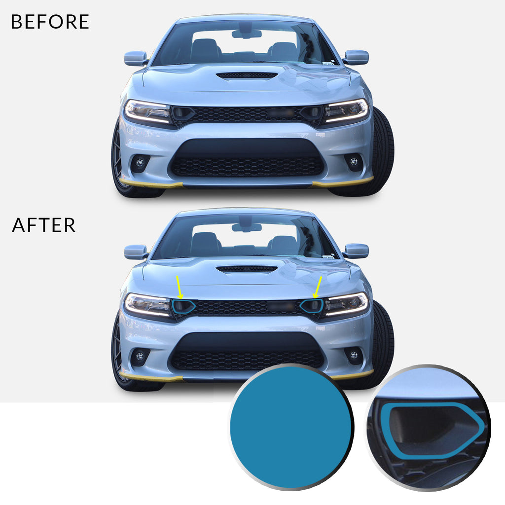 Front Bumper Upper Grille Bezel Overlay Wrap Vinyl Decal Compatible with and Fits Charger Scat Pack 2019