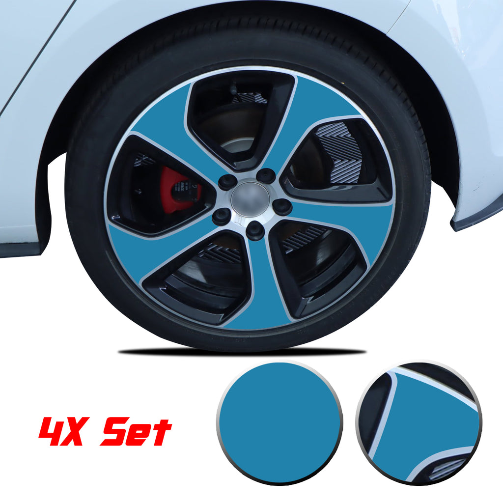 Wheel Rim Overlay Graphic Vinyl Decal Compatible with Volkswagen MK7 GTi 2014-2020