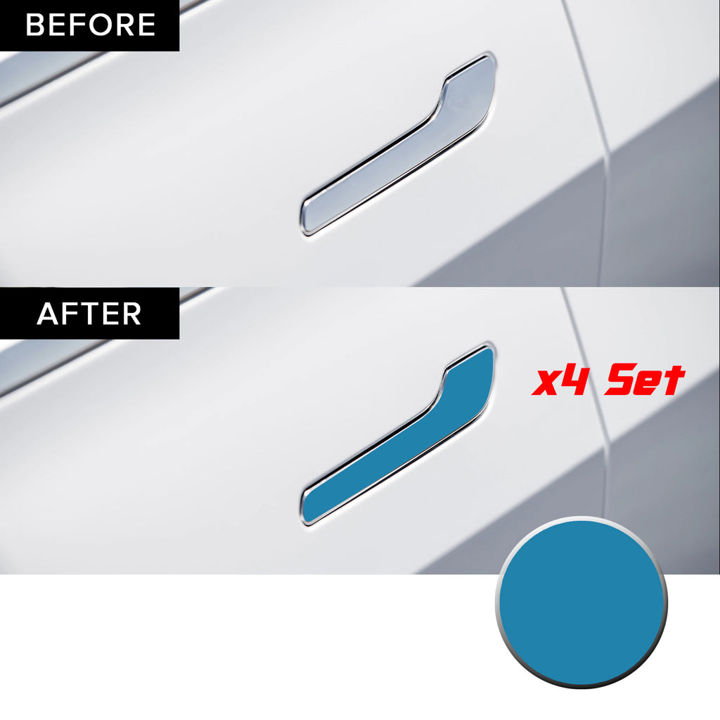 Door Handle Chrome Delete Precut Vinyl Wrap Overlay Kit Compatible with and Fits Tesla Model 3 2017-2020
