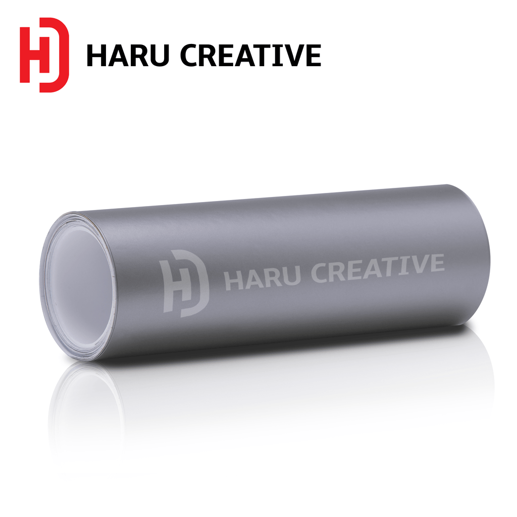 Silver Matte Vinyl Wrap - Adhesive Decal Film Sheet Roll - Haru Creative Matte