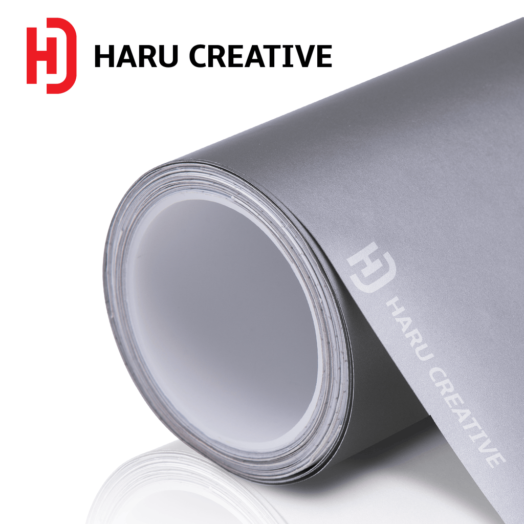 Silver Matte Vinyl Wrap - Adhesive Decal Film Sheet Roll - Haru Creative Matte