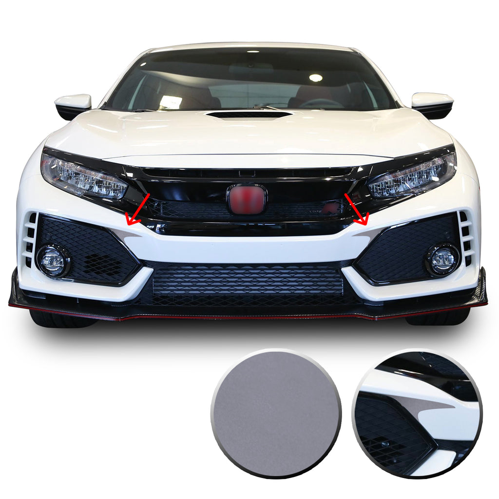 Front Bumper Fangs Accent Vinyl Decal Overlay Wrap Compatible with Honda Civic Sedan Coupe SI Hatchback Type R 2016-2020