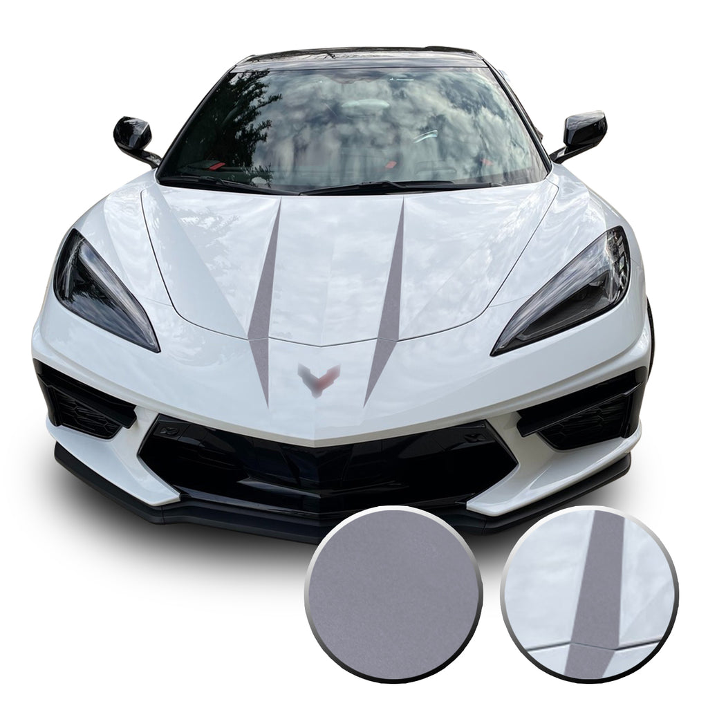 Hood Spears Graphic Overlay Vinyl Decal Compatible with Chevrolet Corvette C8 2020-2021