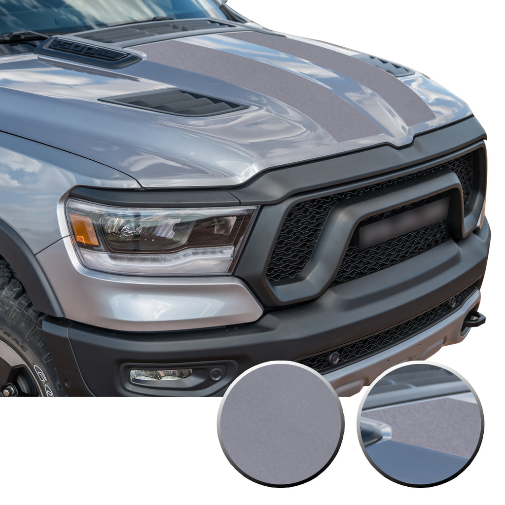 Solid Hood Scoop Decal Accent Overlay Precut Trim Compatible with and Fits Ram 1500 Rebel Crew Cab Quad Cab 2020