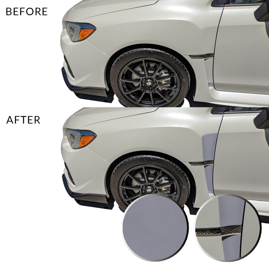 Front Fender Upper Lower Trim Vinyl Decal Overlay Wrap Inserts Sticker Compatible with and Fits WRX STi 2015-2019