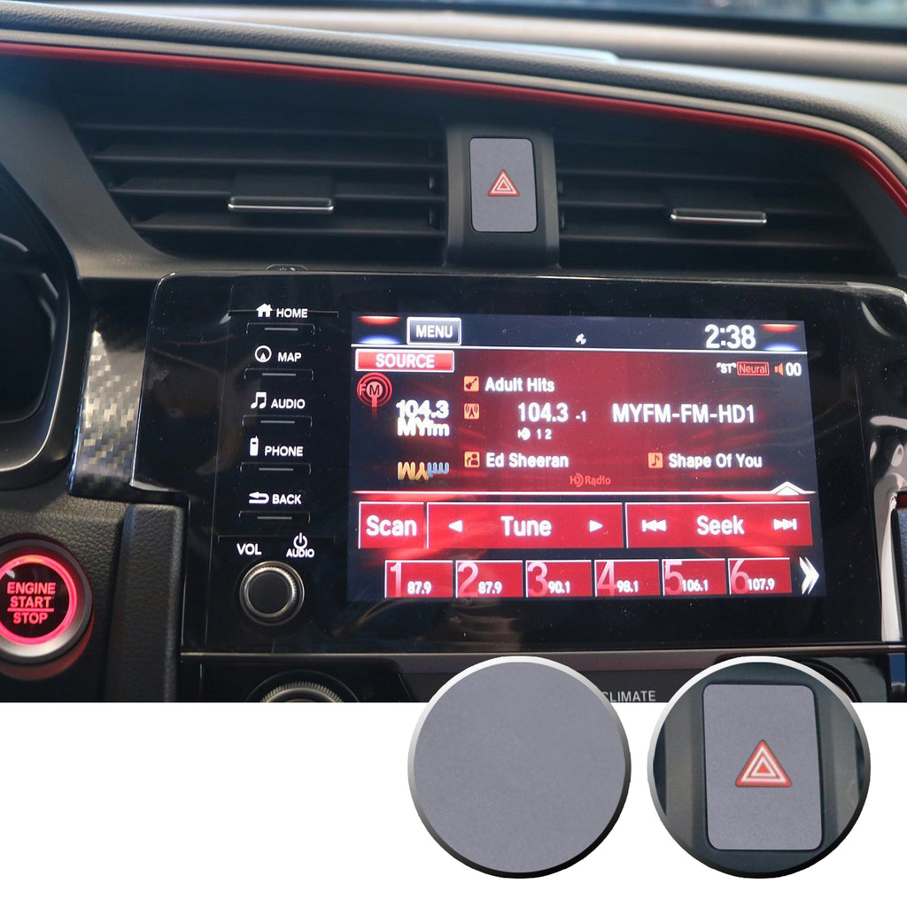 Hazard Warning Lights Button Switch Vinyl Decal Sticker Trim Overlay Compatible with Honda Civic 2016-2020