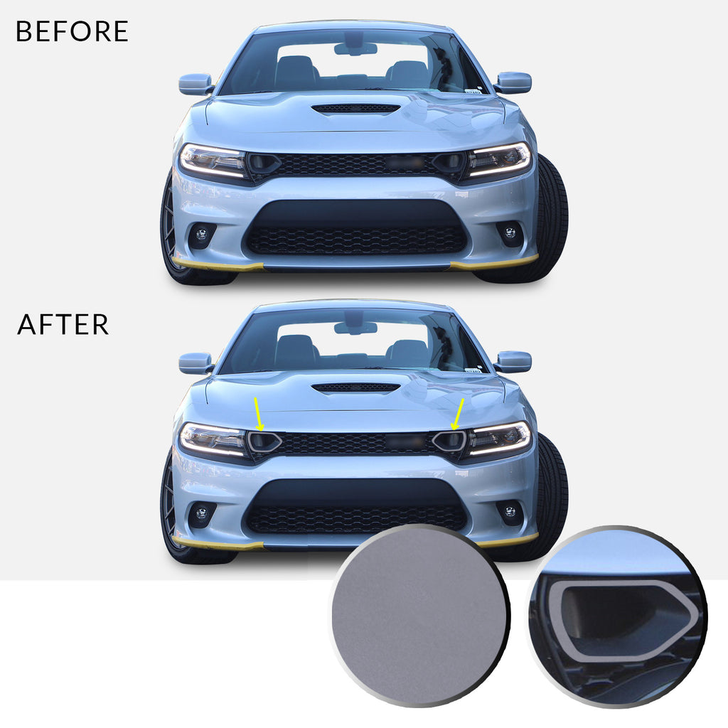 Front Bumper Upper Grille Bezel Overlay Wrap Vinyl Decal Compatible with and Fits Charger Scat Pack 2019