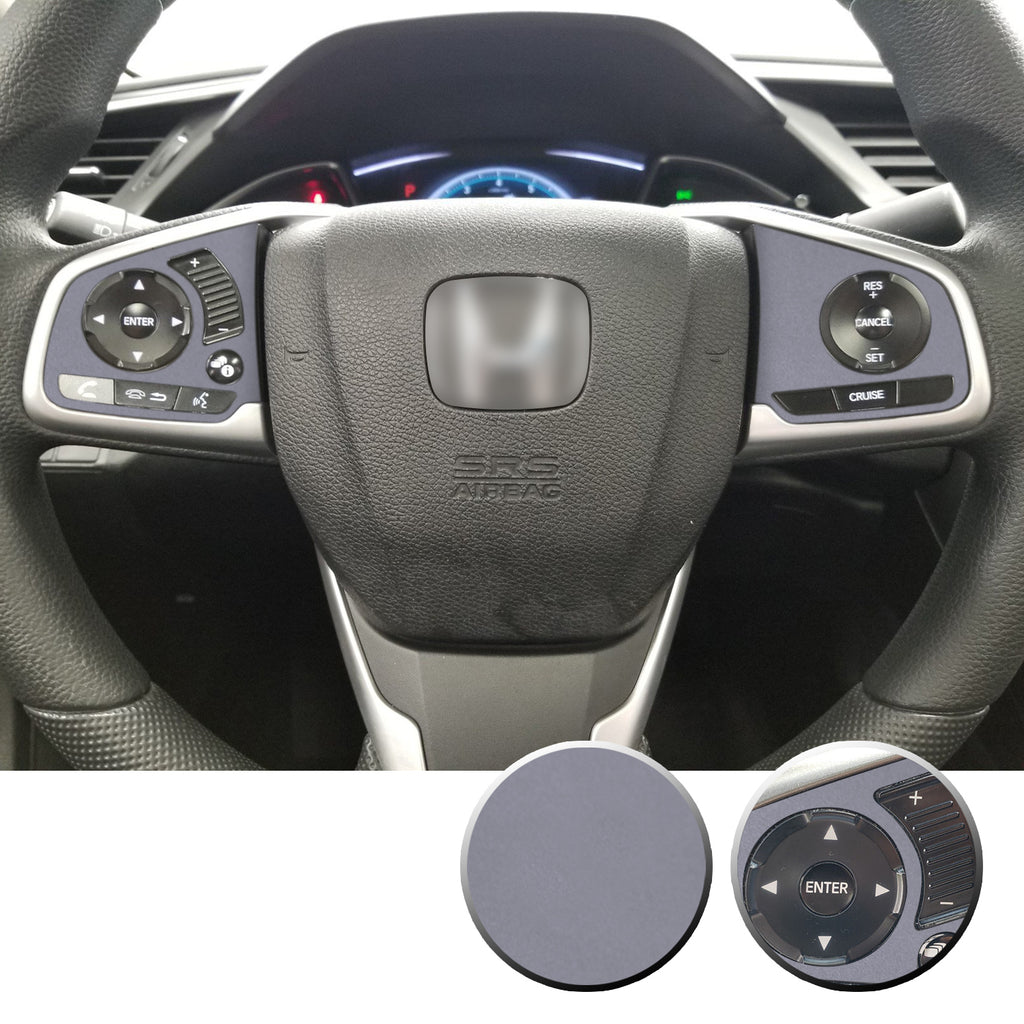 Steering Wheel Side Control Panel Trim Vinyl Decal Overlay Accent Compatible with Honda Civic 2016-2020