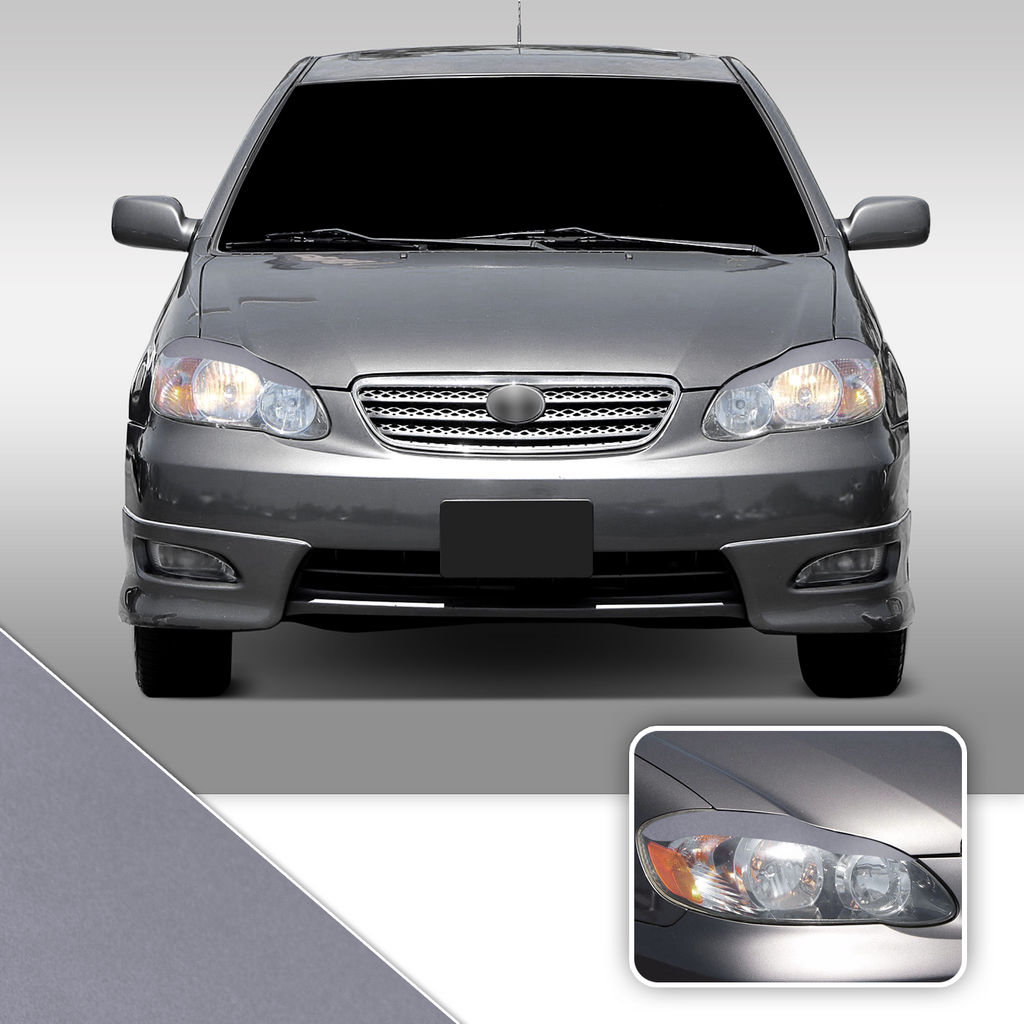 Headlight Eyelid Eyebrow Overlay Accent Pre Cut Vinyl Decal Wrap Compatible with Toyota Corolla 2003-2008