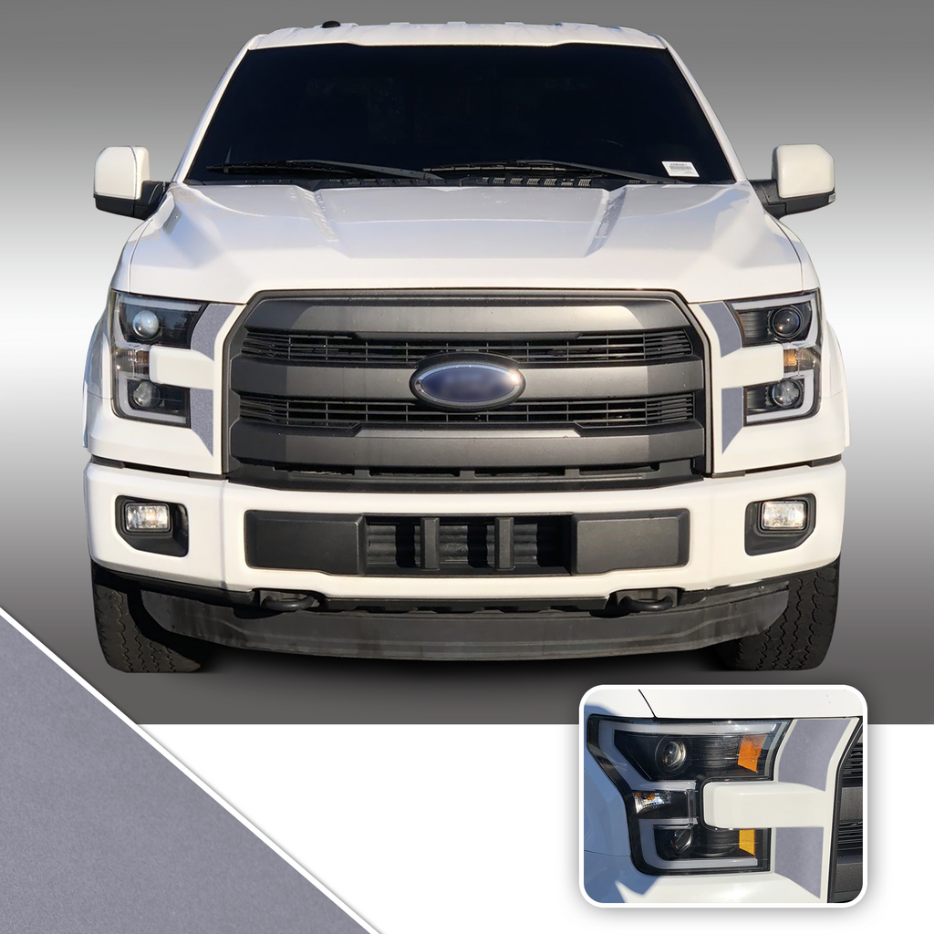 Headlight Front Accents Vinyl Decal Overlay Wrap Trim Compatible with and Fits F-150 2015-2017