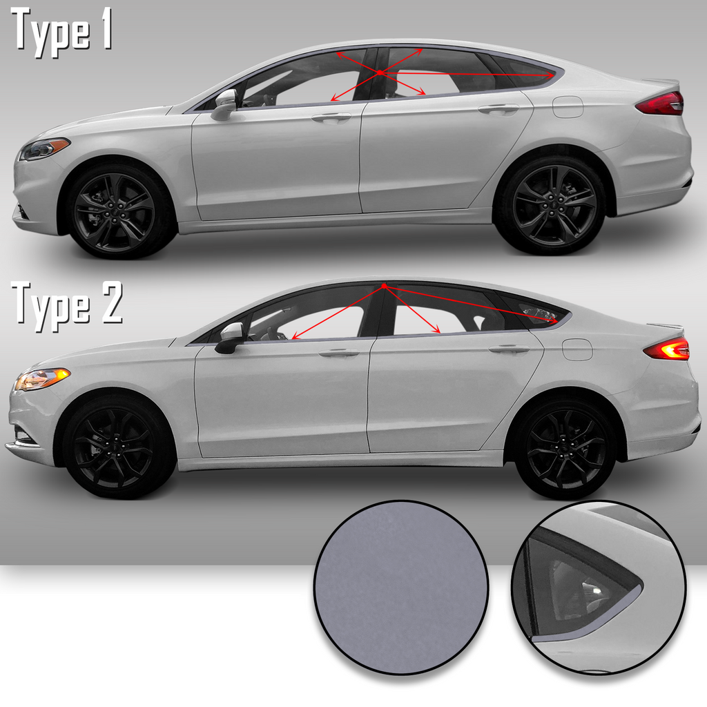 Window Trim Chrome Delete Precut Vinyl Wrap Overlay Kit Compatible with and Fits Fusion 2013-2019