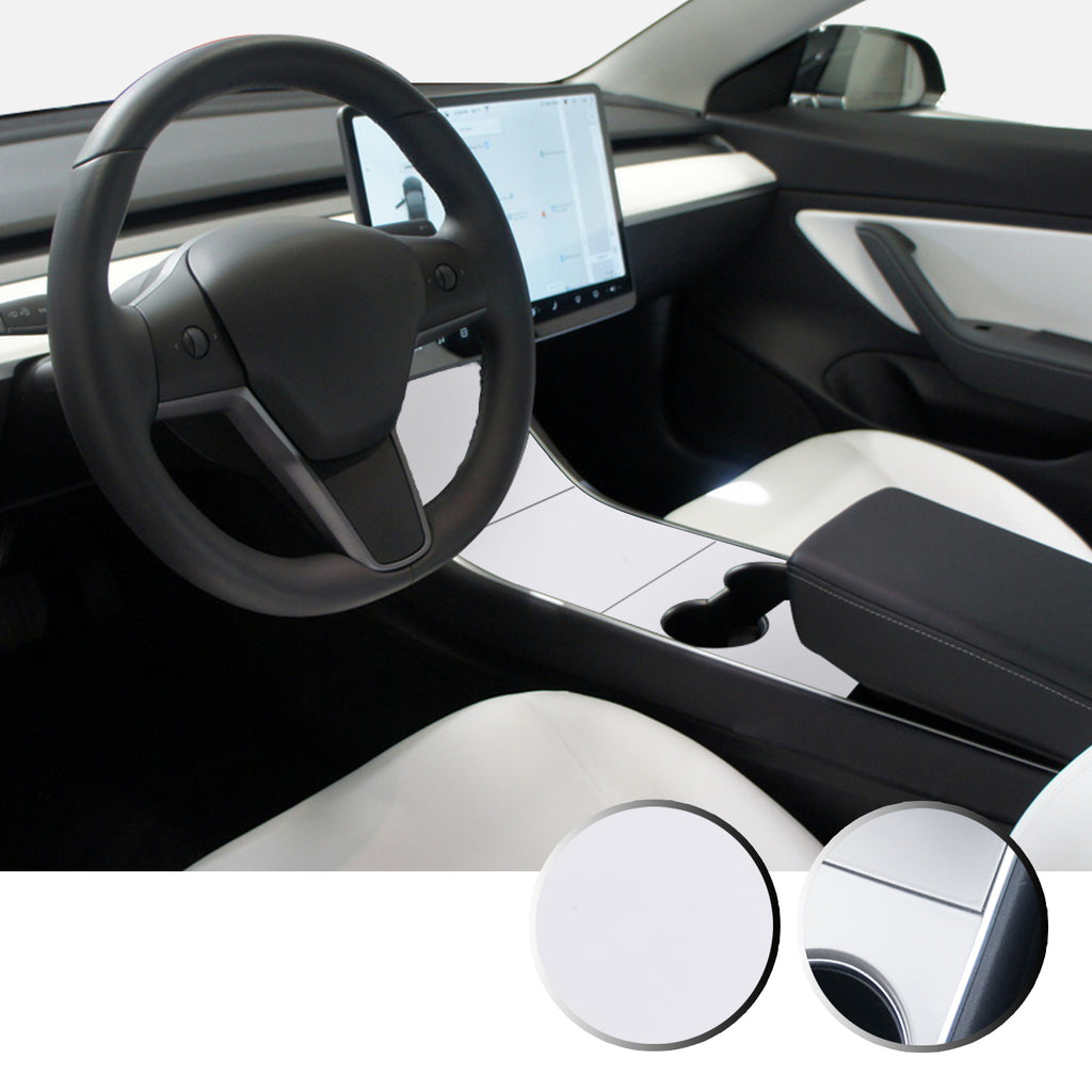 Center Console Vinyl Decal Overlay Trim Wrap Compatible with and Fits Model 3 2017-2020