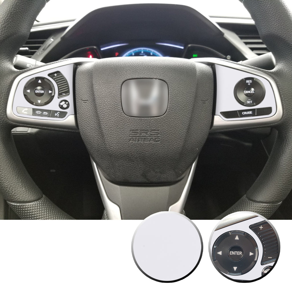 Steering Wheel Side Control Panel Trim Vinyl Decal Overlay Accent Compatible with Honda Civic 2016-2020