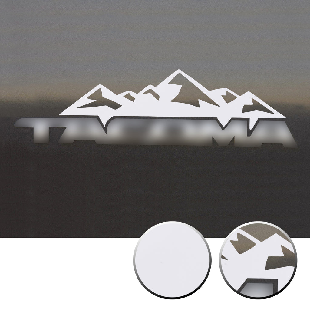 2x Door Badge Emblem Mountain Vinyl Decals Overlay Compatible with Toyota Tacoma 2005-2015