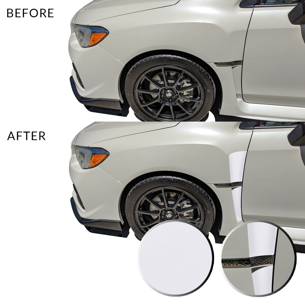 Front Fender Upper Lower Trim Vinyl Decal Overlay Wrap Inserts Sticker Compatible with and Fits WRX STi 2015-2019