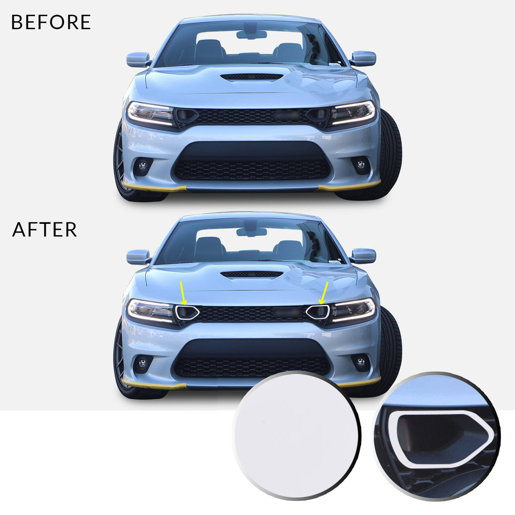 Front Bumper Upper Grille Bezel Overlay Wrap Vinyl Decal Compatible with and Fits Charger Scat Pack 2019
