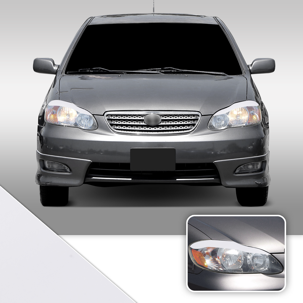 Headlight Eyelid Eyebrow Overlay Accent Pre Cut Vinyl Decal Wrap Compatible with Toyota Corolla 2003-2008