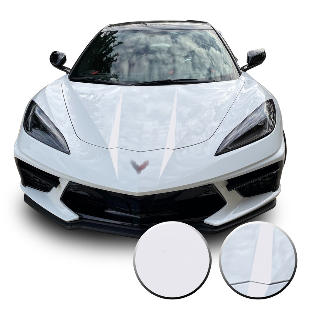 Hood Spears Graphic Overlay Vinyl Decal Compatible with Chevrolet Corvette C8 2020-2021