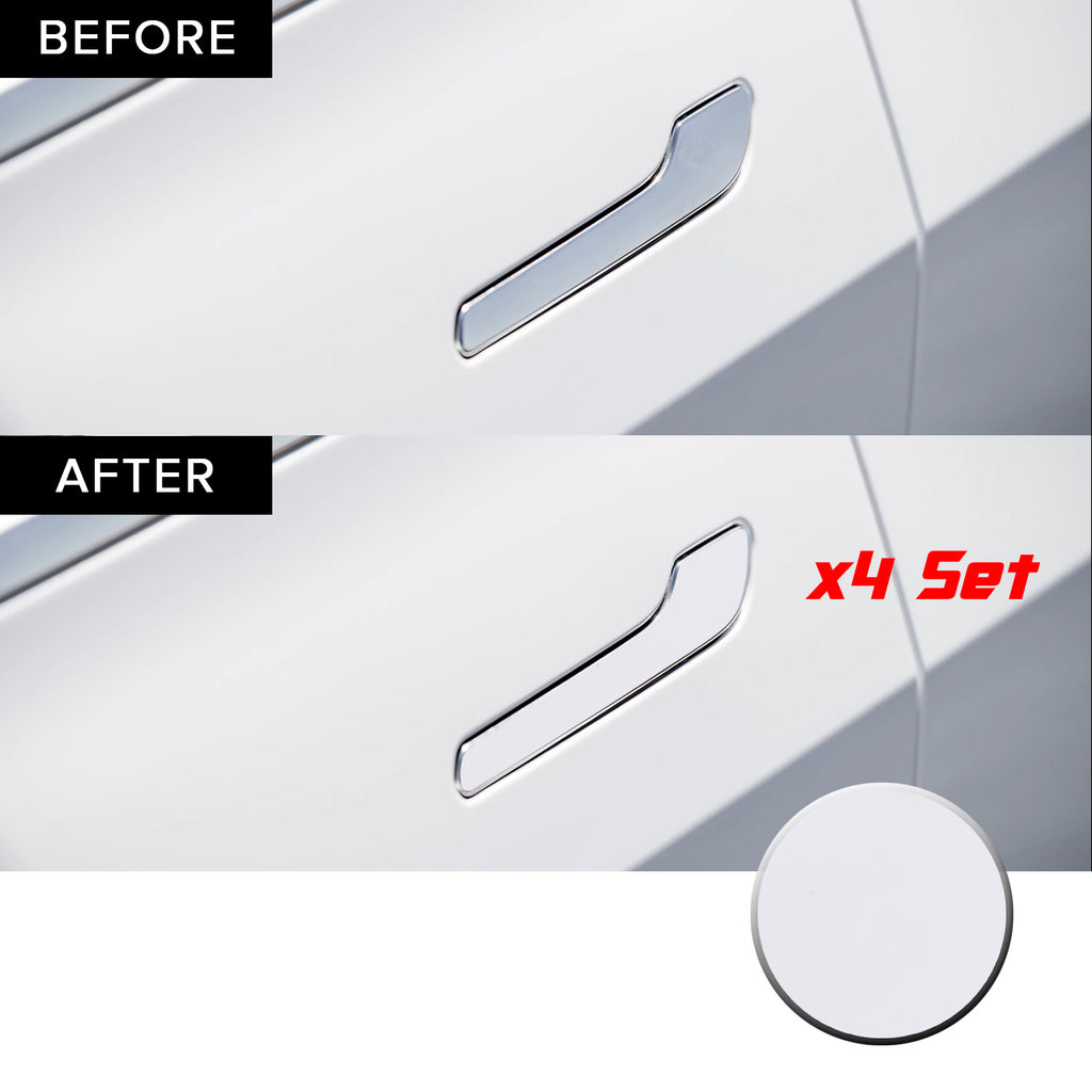 Door Handle Chrome Delete Precut Vinyl Wrap Overlay Kit Compatible with and Fits Tesla Model 3 2017-2020